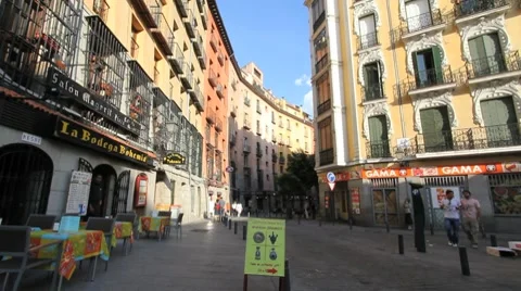 Madrid old town scene 1 Stock Footage