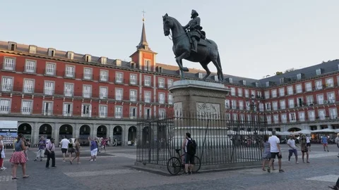 Madrid plaza Mayor Stock Footage 82891520