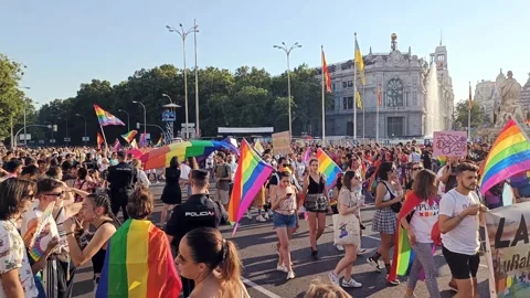 Madrid Pride Parade in 2022 Stock Footage 297763193