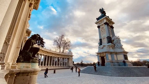 Madrid Retiro Park Timelapse 库存影片 129401361