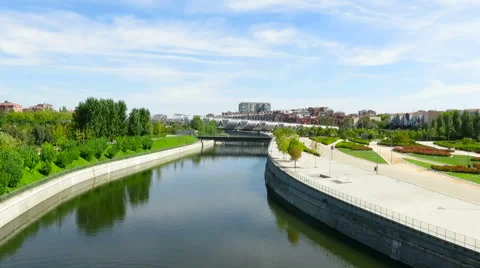 Madrid river Stock Footage 56149015