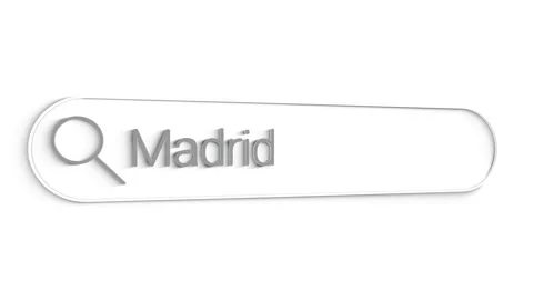 Madrid Search Bar Close Up Single Line Typing Text Box Layout Web Database Stock Footage 151550446