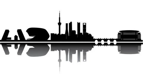 Madrid skyline Ilustración de archivo