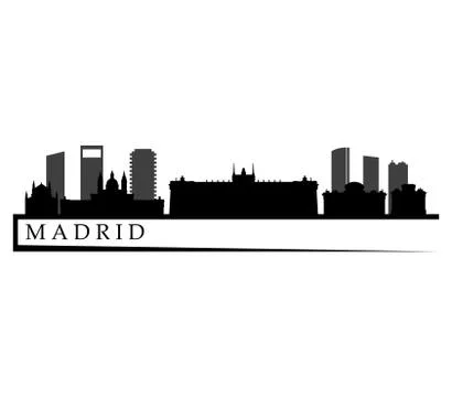 Madrid skyline on white background Ilustración de archivo