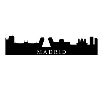 Madrid skyline on white background Ilustración de archivo