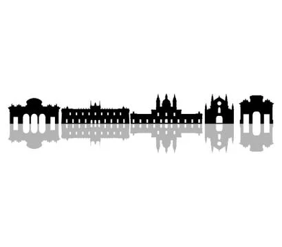 Madrid skyline on white background Ilustración de archivo