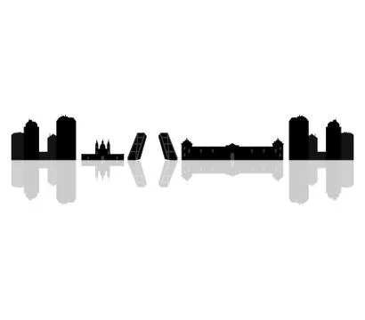 Madrid skyline on white background Ilustración de archivo