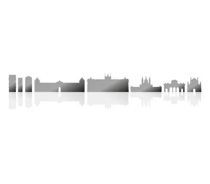 Madrid skyline on white background Ilustración de archivo