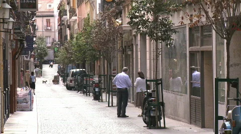 Madrid Small Street Stock Footage 589739