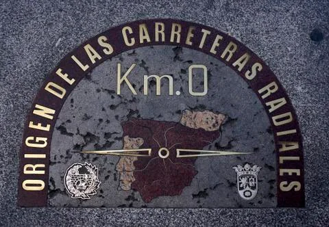 Madrid Sol Zero KM Stock-Fotos