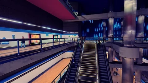 MADRID, SPAIN - AUGUST 2026: Interior of Chamartínr transport hub Stock Footage 342670501