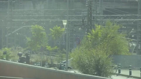 MADRID, SPAIN - DECAMBER 5 2017: train departs from Madrid Atocha is the larg Stock Footage 130191218