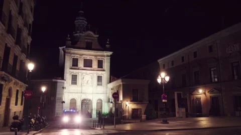 MADRID, SPAIN - DECEMBER 4 2017: Cathedral Church of the Armed Forces. Police Stock Footage 153379774