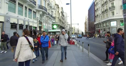 Madrid, Spain. Gran Vía. Traffic. Stock Footage 165067918