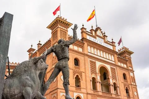 Madrid, Spain, Jun 6, 2023: Statue of famous bullfighters in the Las Ventas Stock Photos