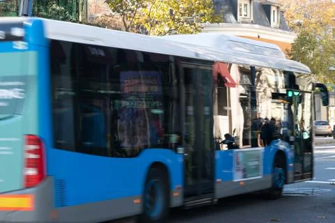 MADRID-SPAIN-MOTION-BUS Stock Photos