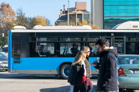 MADRID-SPAIN-MOTION-BUS Stock Photos