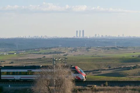 MADRID-SPAIN-MOTION-COMMUTER TRAIN Stock Photos