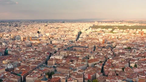 MADRID, SPAIN - OCTOBER 28, 2024: View of the stunning skyline of Madrid with Stock Footage 290798502