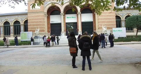 Madrid, Spain. Parque de El Retiro, Palacio de Velázquez. Stock Footage 168020441