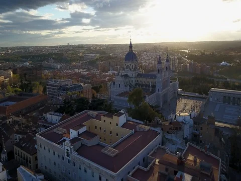 Madrid, Spain, Royal Palace drone 1 Stock Footage