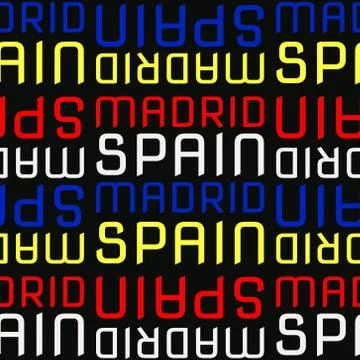 Madrid, Spain seamless pattern Stock Illustration