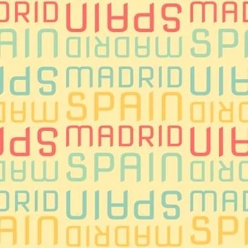 Madrid, Spain seamless pattern イラスト素材