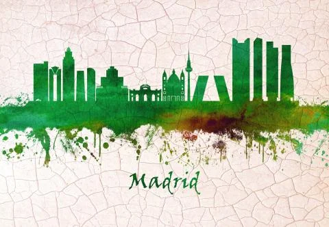 Madrid Spain skyline Illustrazione stock
