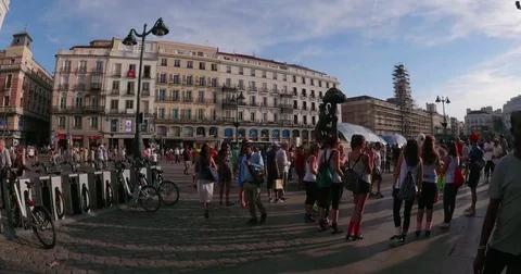 Madrid sun square Video stock 77126634