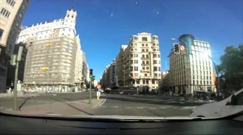 Madrid timelapse on a car Stock Footage 52482147