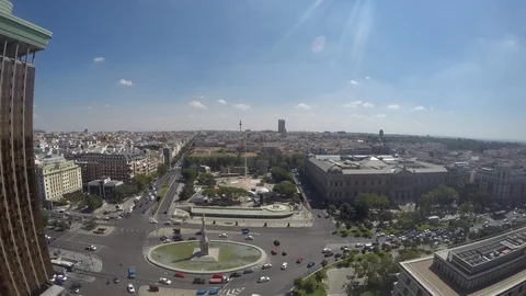 Madrid Timelapse Colon 1 Video stock 111396368