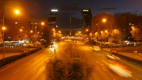 Madrid timelapse night Video stock 122285906
