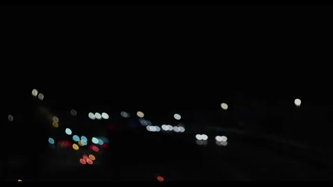 Madrid Traffic Time Lapse with Oval Bokeh Stockbeeldmateriaal 266261417
