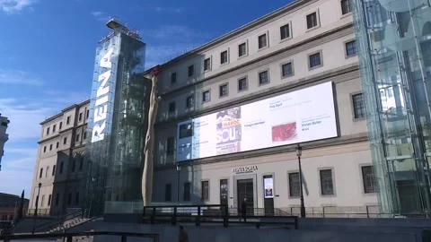 Madrid's Reina Sofia settles historical debt with art during Franco regime, Madr Stock-Footage 204050885