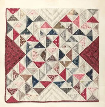 Mae A Clarke, Patchwork Quilt, 1935 1942 Patchwork Quilt Copyright: xpiema... Fotos de archivo