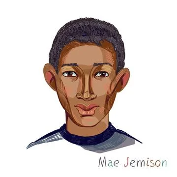 Mae Jemison portrait Stock Illustration