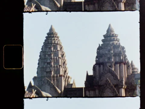 Mae Kachan Angkor Hot Spring Ruins Khmer Prangs Mountain Super 8 Film Scan Vídeo Stock 337958201