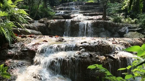 Mae Kae 2 waterfall or Kaofu waterfall  Stock Footage 127858214