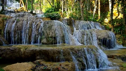 Mae Kae Waterfall under the shade 스톡 동영상 72941570