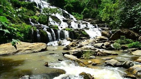 Mae Ya Waterfall, Doi Inthanon National Park. Chiang Mai, Thailand. Stock Footage 66756621