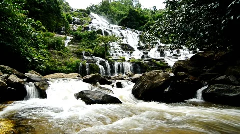 Mae Ya Waterfall, Doi Inthanon National Park. Chiang Mai, Thailand. Stock Footage 66757770