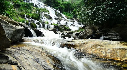 Mae Ya Waterfall, Doi Inthanon National Park. Chiang Mai, Thailand. Stock Footage 66757864