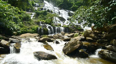 Mae Ya Waterfall, Doi Inthanon National Park. Chiang Mai, Thailand. Stock Footage 66758865