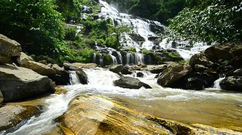 Mae Ya Waterfall, Doi Inthanon National Park. Chiang Mai, Thailand. Stock Footage 66759190