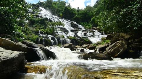 Mae Ya Waterfall, Doi Inthanon National Park. Chiang Mai, Thailand. Stock Footage 66760044