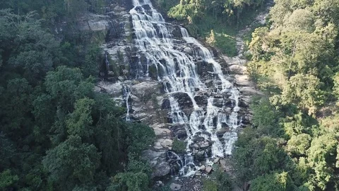 Mae Ya Waterfall Doi Inthanon, Chiang Mai Thailand Stock Footage 123042622