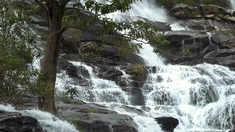 Mae Ya Waterfall Doi Inthanon, Chiang Mai Thailand Stock Footage 125114991