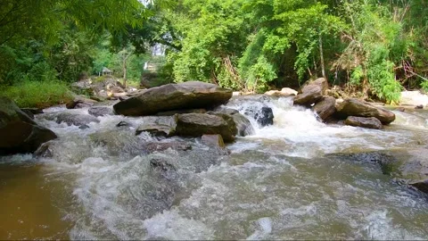 Mae Ya waterfall, Doi Inthanon national park Chiang Mai, Thailand. slow motion Stock Footage 143003192