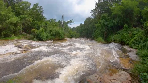 Mae Ya waterfall, Doi Inthanon national park Chiang Mai, Thailand. slow motion Stock Footage 143003462