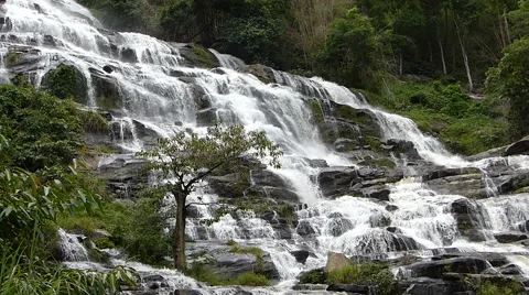 Mae Ya Waterfall Stock Footage 54586389